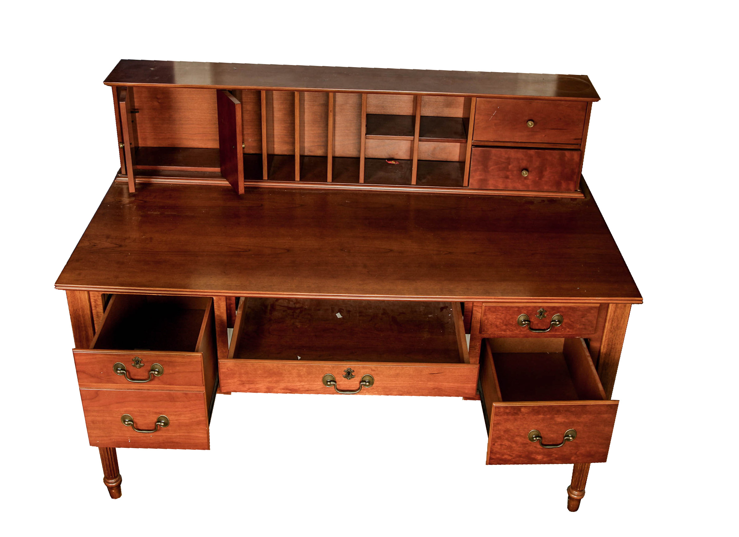 Mahogany Bombay Desk with Hutch EBTH